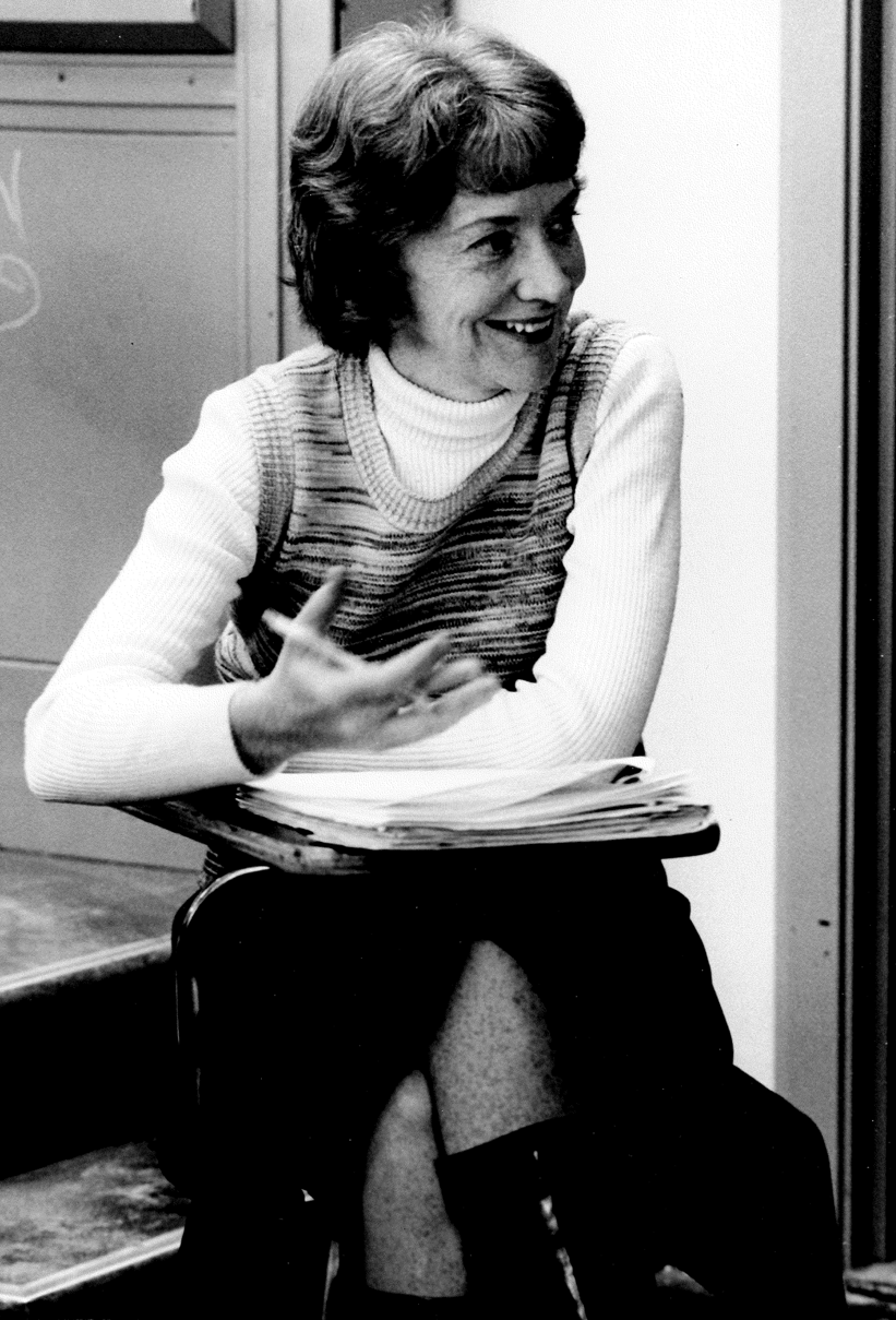 Burgess is pictured in a Boston College classroom in 1978, the same year she began consulting for the FBI